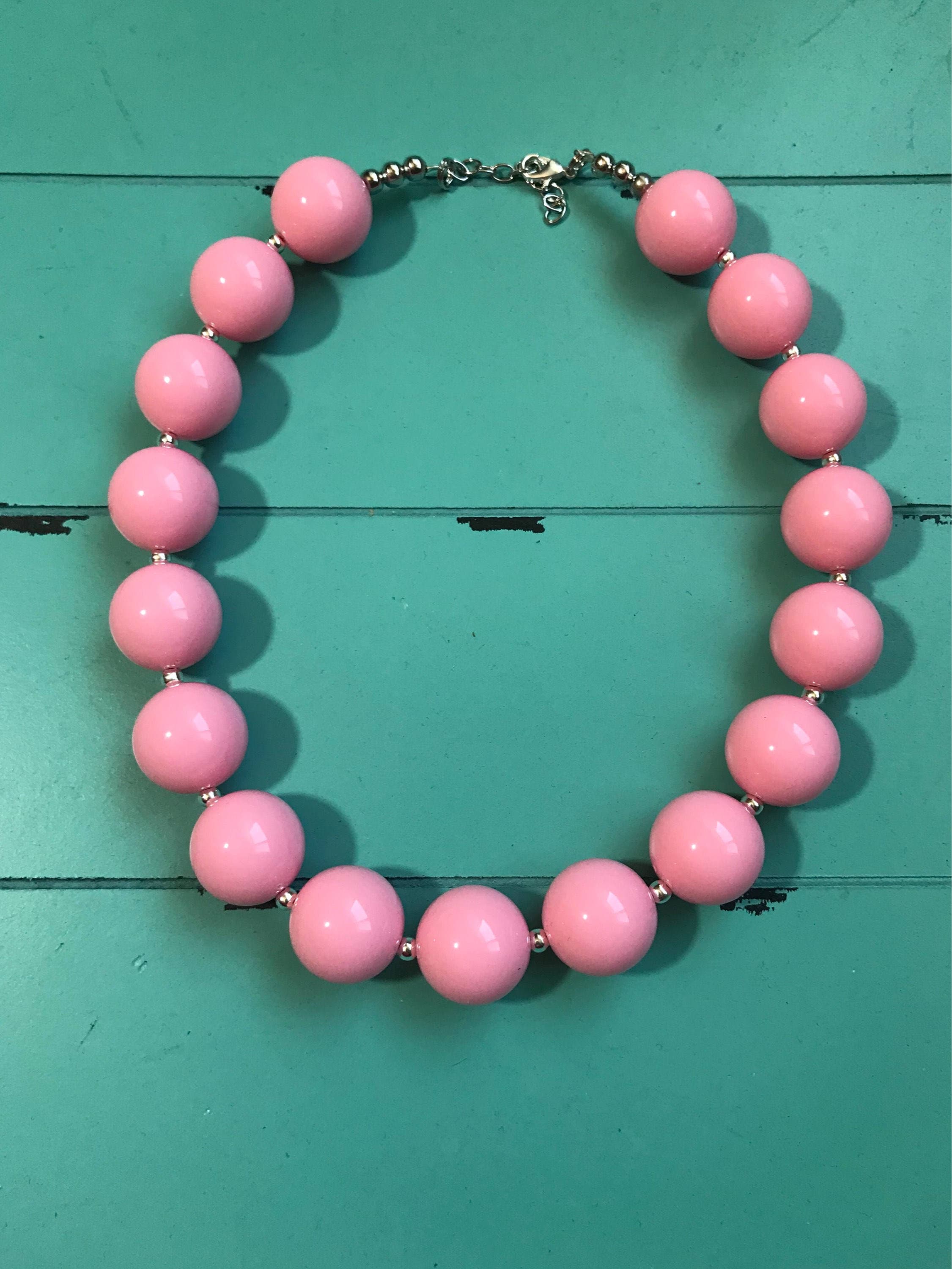 Bubblegum bead necklace chunky bead necklace photo prop Etsy