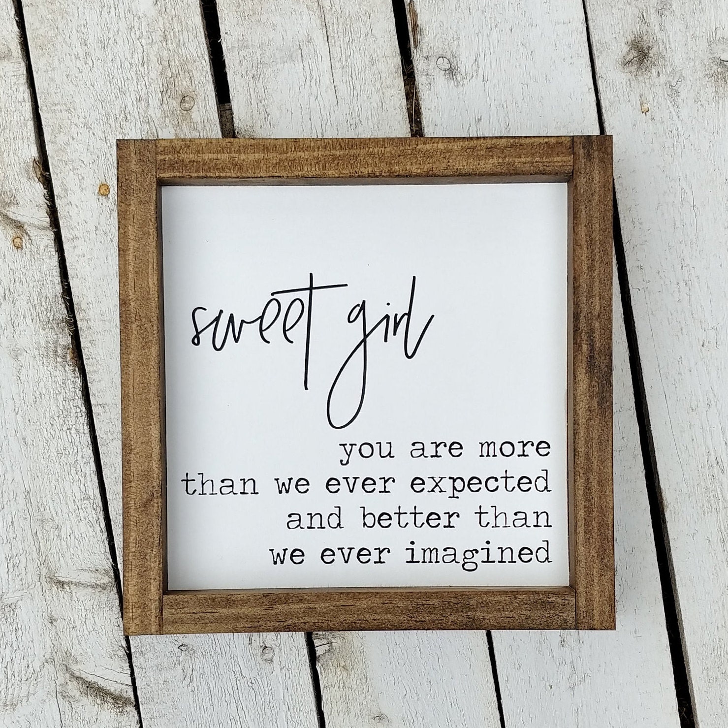 Sweet Girl Wood Sign Nursery Decor Baby Girl Sign Baby Etsy