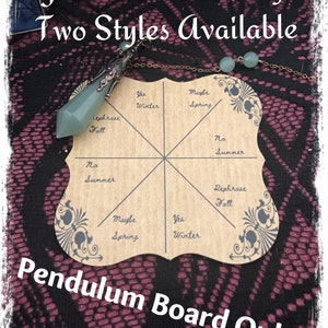 Small/Portable Pendulum Board/Dowsing/Witch Board Bracket or Square Shapes