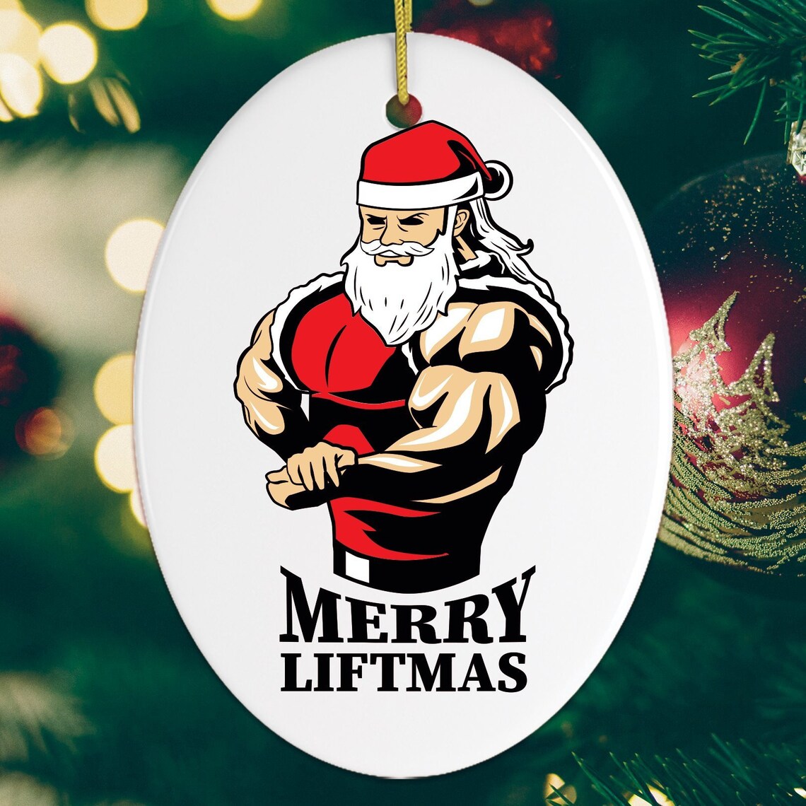 Merry Liftmas Gym Lifting Christmas Ornament Etsy