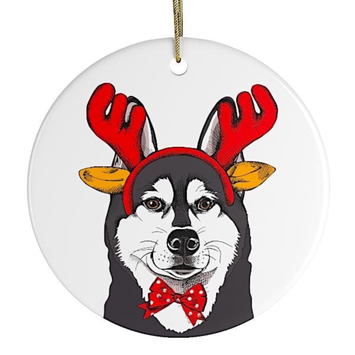 Husky Christmas Ornament 