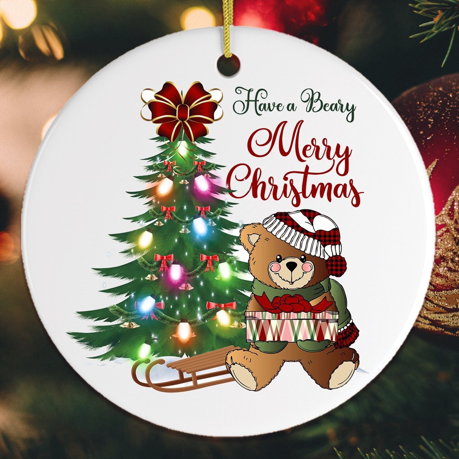 Have a Beary Merry Christmas Ornament Etsy