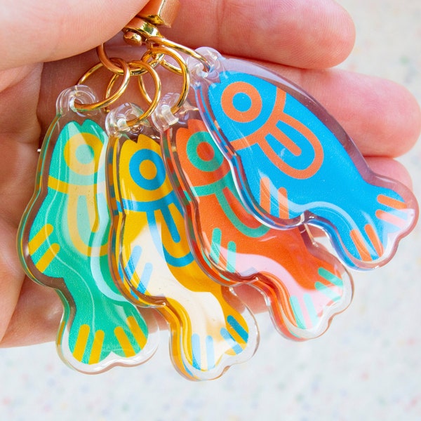 Colorful Charm Keychain Etsy