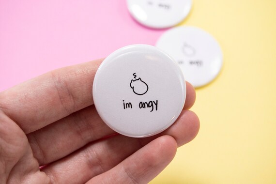 Im Angy 1 5 Pinback Button No Talk Me Im Angy Animal Meme Etsy