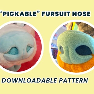 Fursuit Nase Muster und Tutorial - Pickable Plüsch Hund Schnauze w / Nüstern w / Fleece oder Minky für Maskottchen oder Cosplay - DIY druckbare Muster