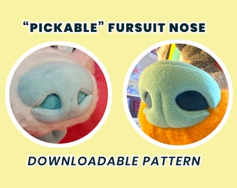 Fursuit Nose Pattern and Tutorial - Pickable Plush Dog Snout w/ Nostrils w/ Fleece or Minky for Mascots or Cosplay - DIY Printable Pattern