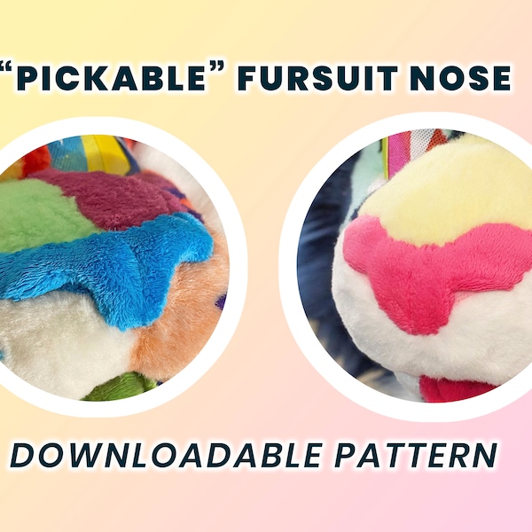 Fursuit Cat Nose Pattern & Tutorial - Pickable Plush Feline Snout w/ Nostrils w/ Fleece or Minky for Mascots , Cosplay DIY Printable Pattern