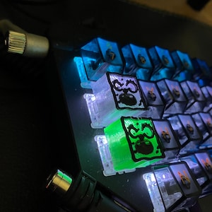 Transparent DoodleBob Keycaps for Cherry MX Switches