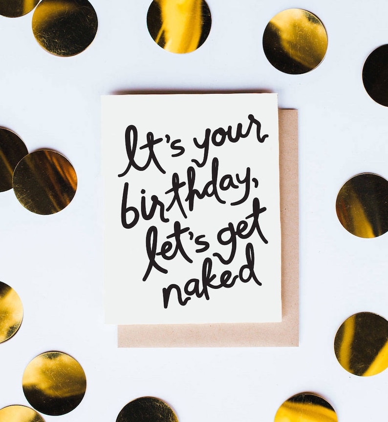 Nackte Geburtstag Grußkarte / / Kinship Buchdruck / / B08 Etsy Schweiz