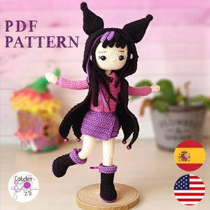 Amigurumi Gothic Kawaii Style | Crochet Doll Pattern | Inspired by Japanese Cute Characters