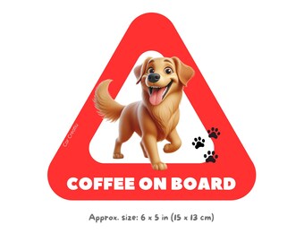 Golden Retriever On Board Sticker, Personalized Dog Car Decal with Name, Custom Golden Retriever Gift Personalized Dog Vinyl