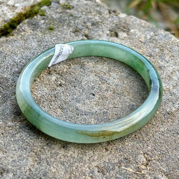 Top quality certified Natural untreated Grade A Icy Glassy blue green yellow Jadeite jade bangle Myanmar Jade oval shape small size 49-50mm