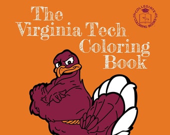 Le livre de coloriage Virginia Tech, le livre de coloriage pour adultes, le livre de coloriage pour enfants, le livre de coloriage Hokie Fan