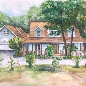 Hand Painted Watercolor House Painting, Custom House Portrait from Photo, Housewarming Gift, Realtor Closing Gift, Gift for Parents image 10