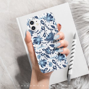 iPhone 13 Case, iPhone 11 Pro, iPhone 11 Case, iPhone 12 case, iPhone 8 Plus Case, iPhone 8, iPhone 7 case, Blue Floral, Galaxy S20 case