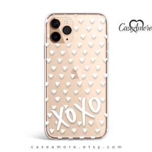 XOXO, iPhone 13 case, iPhone 12 case, iPhone 11 case, iPhone X case, Hearts, iPhone 13 Pro Max case, Galaxy S10 case, S20 case, Cover