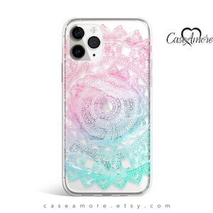 Pastel Mandala, iPhone 13 Pro case, Clear iPhone case, iPhone 12 case, iPhone 15 Pro case, iPhone 8 case, iPhone 15 case, Galaxy S20 case