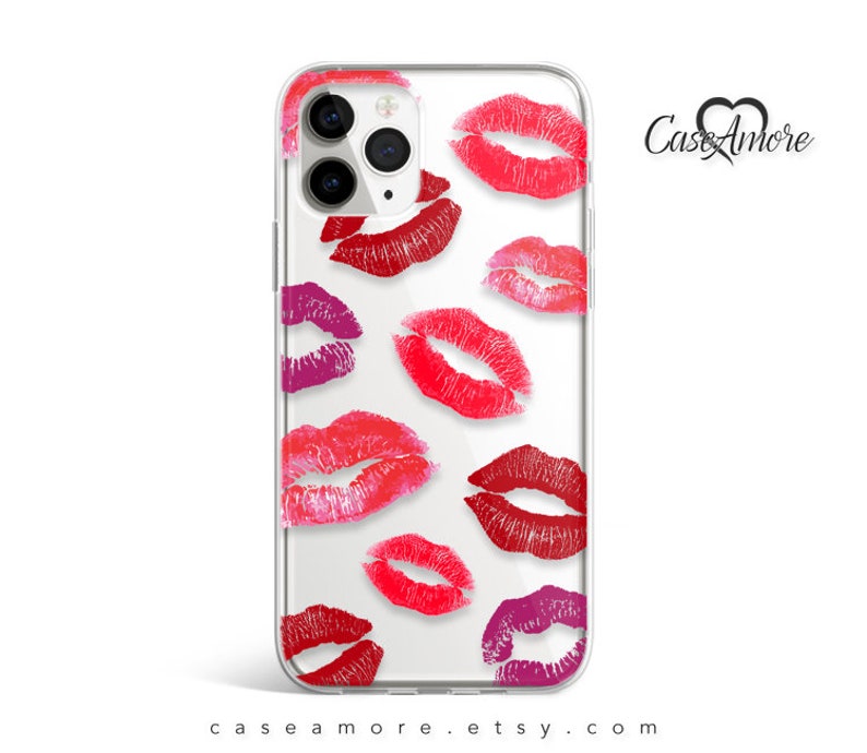 Lips, iPhone 13 case, iPhone 12 case, iPhone 15 case, iPhone 8 case, Kisses, iPhone XS case, iPhone 12 Pro case, Galaxy S20 case image 1