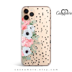 iPhone Xs Max case, Clear iPhone cases, iPhone X case, iPhone 7 case, iPhone 15 case, iPhone 14 case, Galaxy S7 case, Pink Flowers