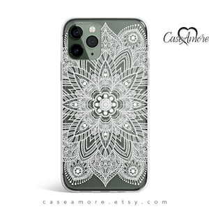 Mandala Art, iPhone 13 case, iPhone 12 case, iPhone 15 case, iPhone 12 Pro Max case, Clear Rubber case, iPhone 8 case, Galaxy S20 case