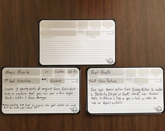 Spell/Class Feature/Ability Index Cards