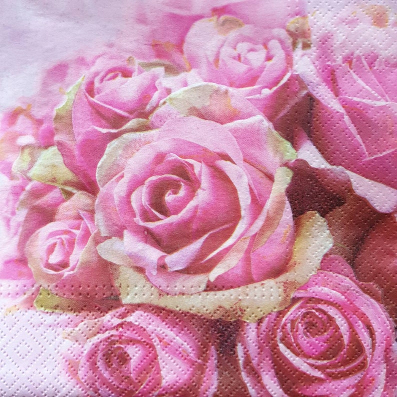 4 x Single Paper Napkins Bouquets Flowers for Decoupage Crafting and Table 25