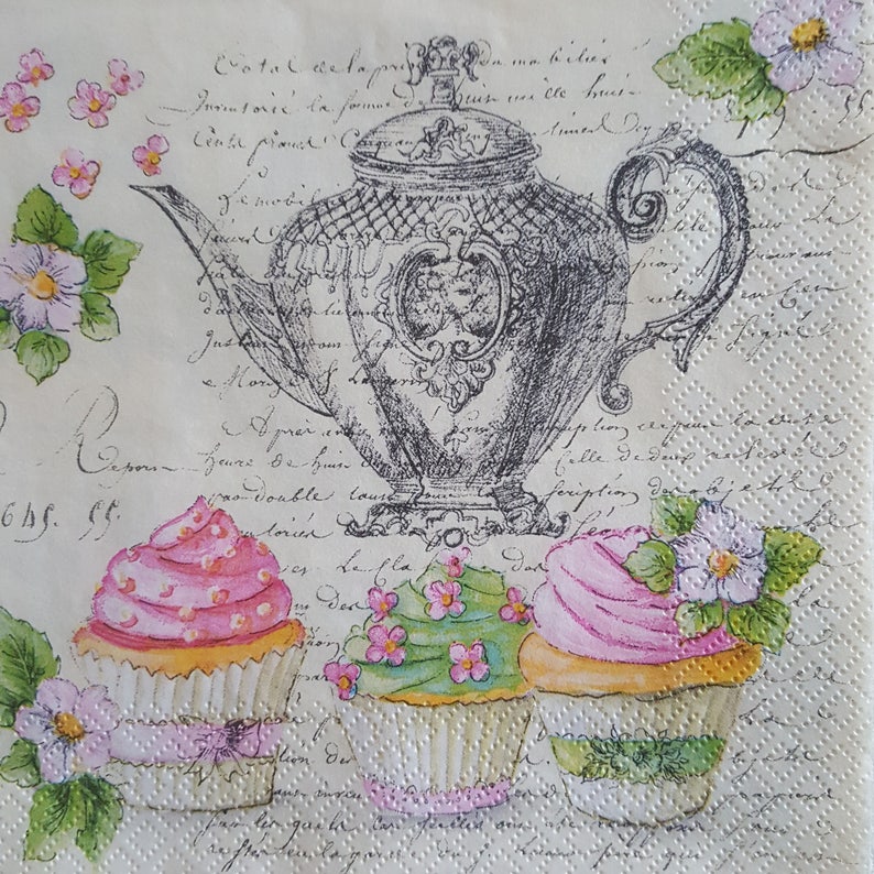 HERBS 4 x single paper napkins scrap booking tissue paper decoupage napkins