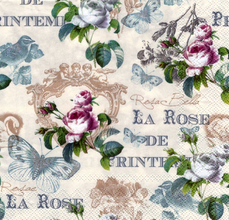 Decoupage 4x Paper Napkins for Party Cotton King