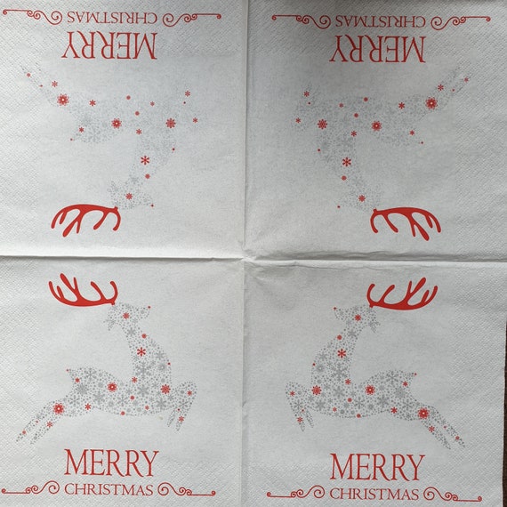 4x Paper Napkins for Decoupage Decopatch Craft Christmas Friends