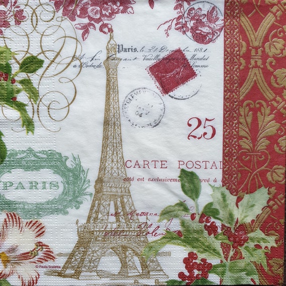4 Individual Napkins for Craft and Napkin Art. 4 Paper Napkins for Decoupage Fly Agaric 33 x 33cm 3-ply