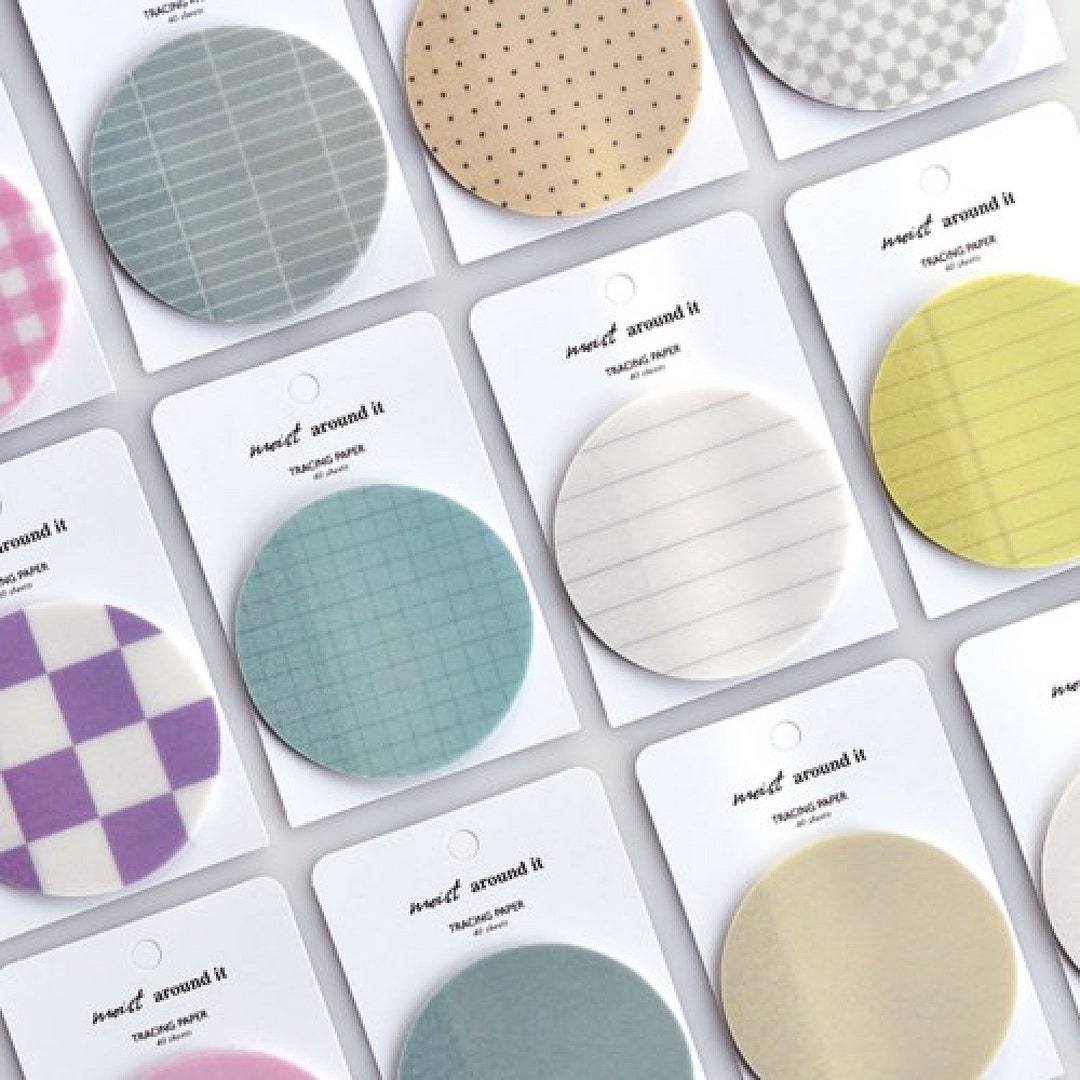 Translucent Circular Sticky Notes Tracing Paper Sticky Notes Etsy