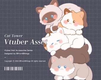 Rigged Cat Tower VTuber Asset: Live2D Item (Digital Download)