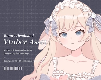Rigged Bunny Headband VTuber Asset: Live2D Item (Digital Download)