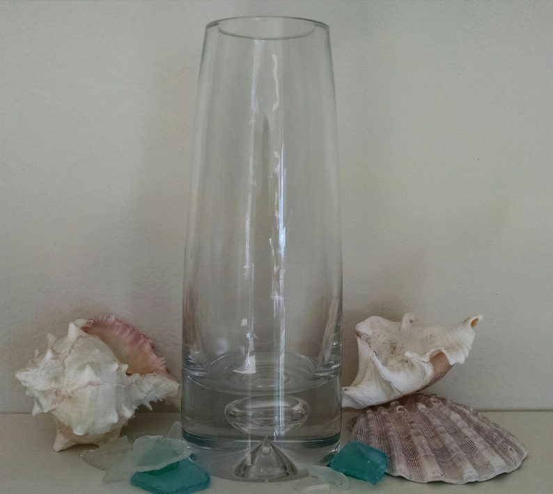 Heavy Clear Glass Bubble Vase Beautiful Sand Ceremony Vase Etsy