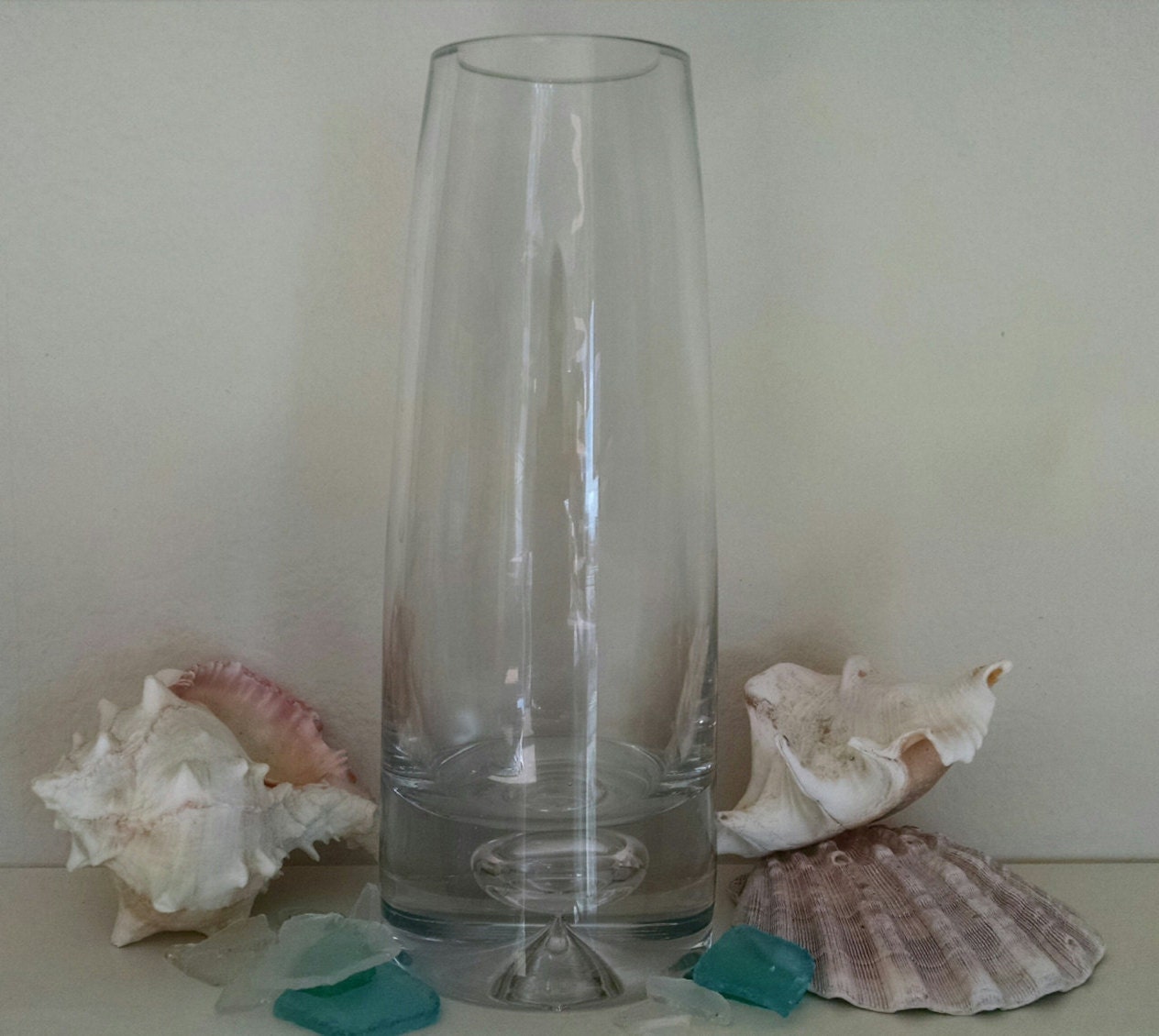 Heavy Clear Glass Bubble Vase Beautiful Sand Ceremony Vase Etsy