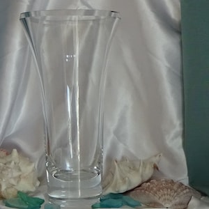 Tall European Heavy Crystal Trillion Trumpet Vase, Wedding Gift, Anniversary Gift, Gift for Her, Tall Crystal Wedding Centerpiece Vase