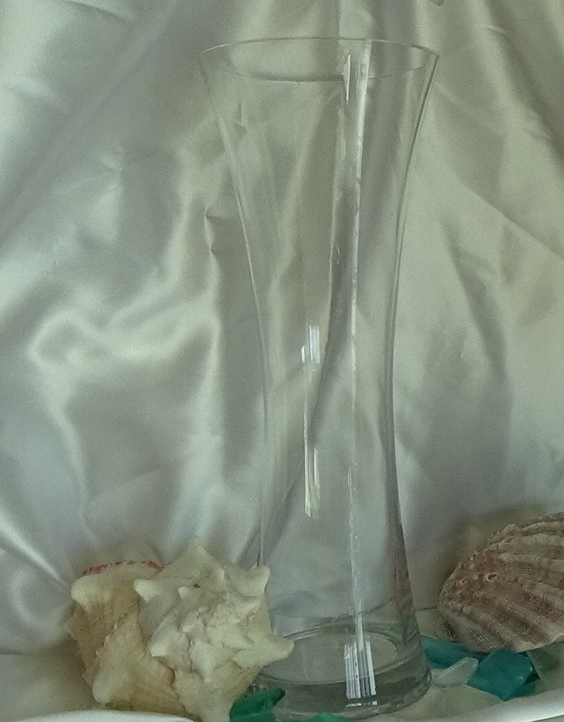 Clear Hourglass Shaped Vase