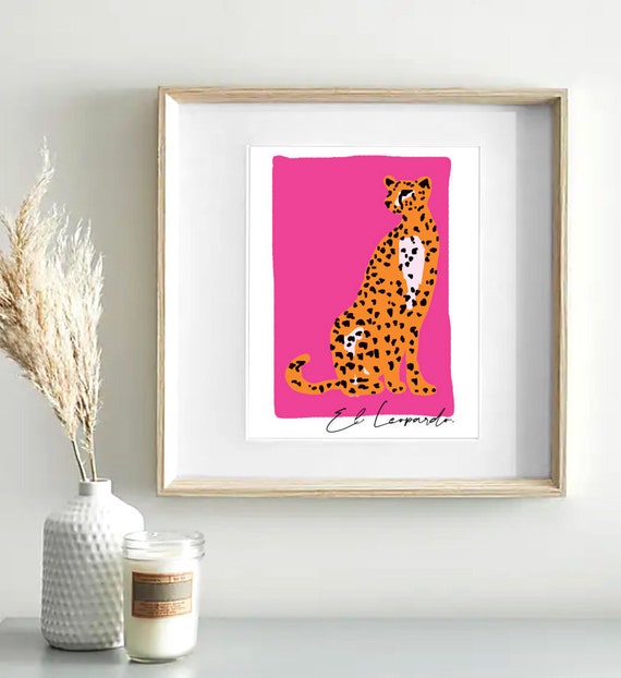 El Leopardo, Leopard Colourful Print Illustration. Digital A4 Download