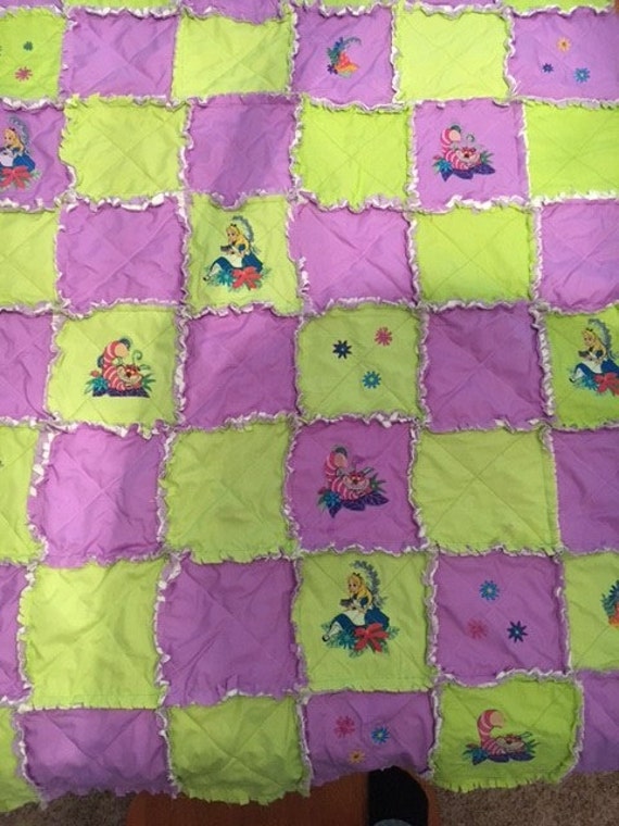 Alice And Wonderland Rag Throwquiltbaby Bedding Crib Etsy