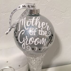 Mother of the Groom, Personalized Ornament, Gold, Silver, or White image 5