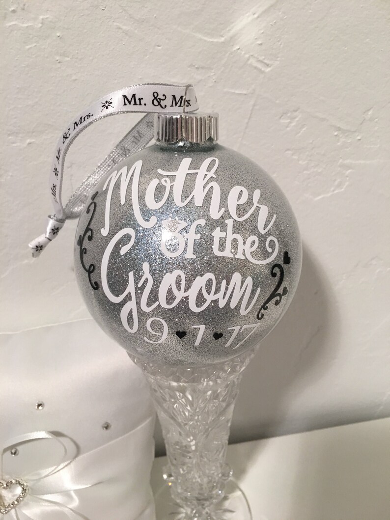 Mother of the Groom, Personalized Ornament, Gold, Silver, or White image 5