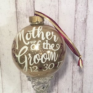 Mother of the Groom, Personalized Ornament, Gold, Silver, or White image 1