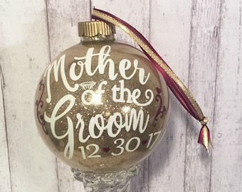Mother of the Groom,  Personalized Ornament, Gold, Silver, or White