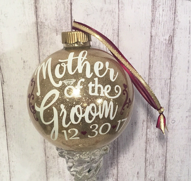 Mother of the Groom, Personalized Ornament, Gold, Silver, or White image 1