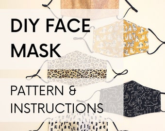 Face Mask Pattern and Instructions - Written PDF by OrdinaryMusings - Digital Face Mask Pattern - Instant download