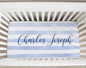 black and white striped crib sheet