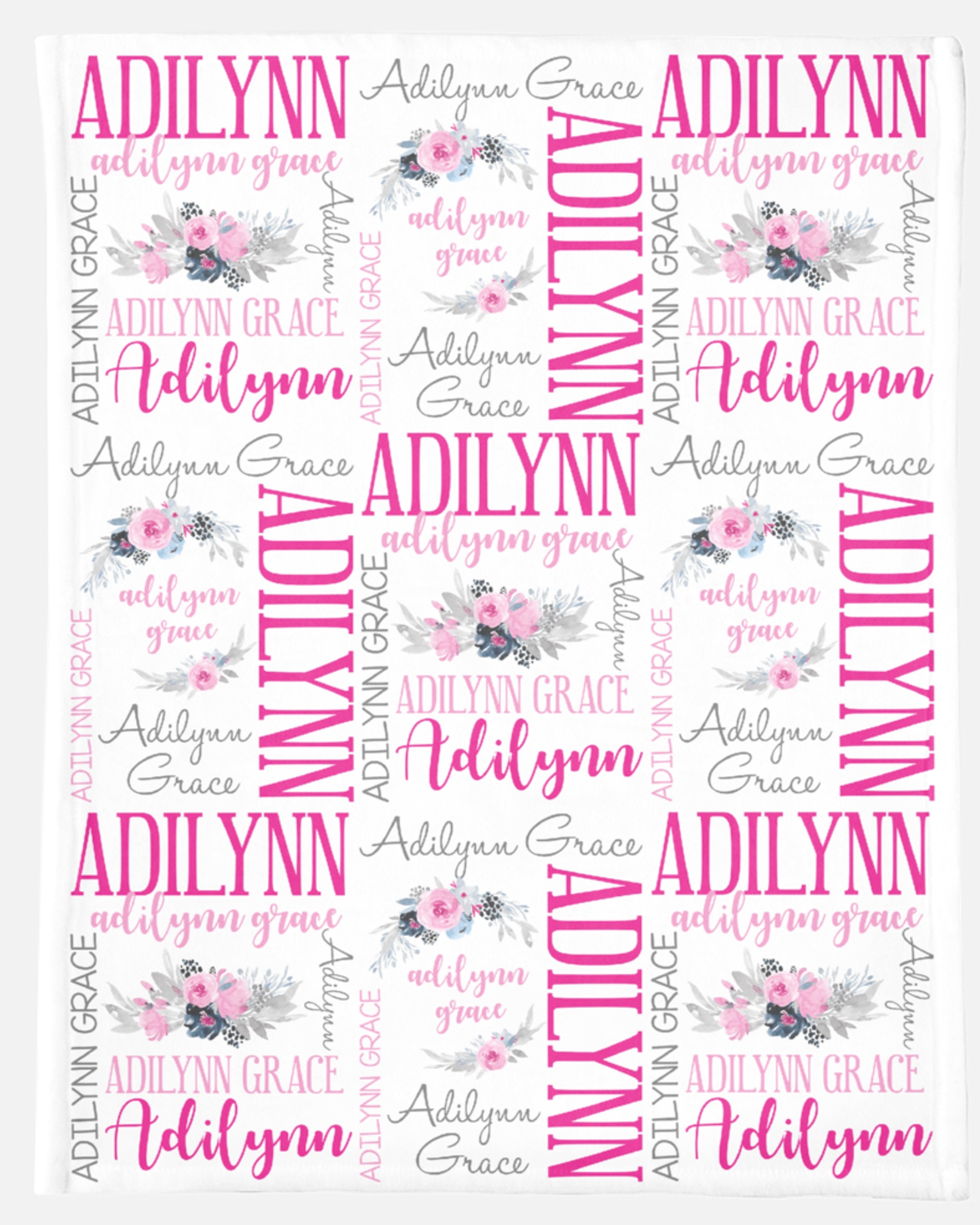 Personalized Baby Blanket Baby Girl Baby Name Blanket Etsy
