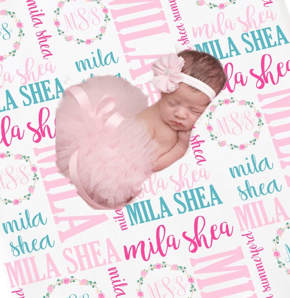 Download Personalized Baby Blanket Baby Girl Baby Name Blanket | Etsy