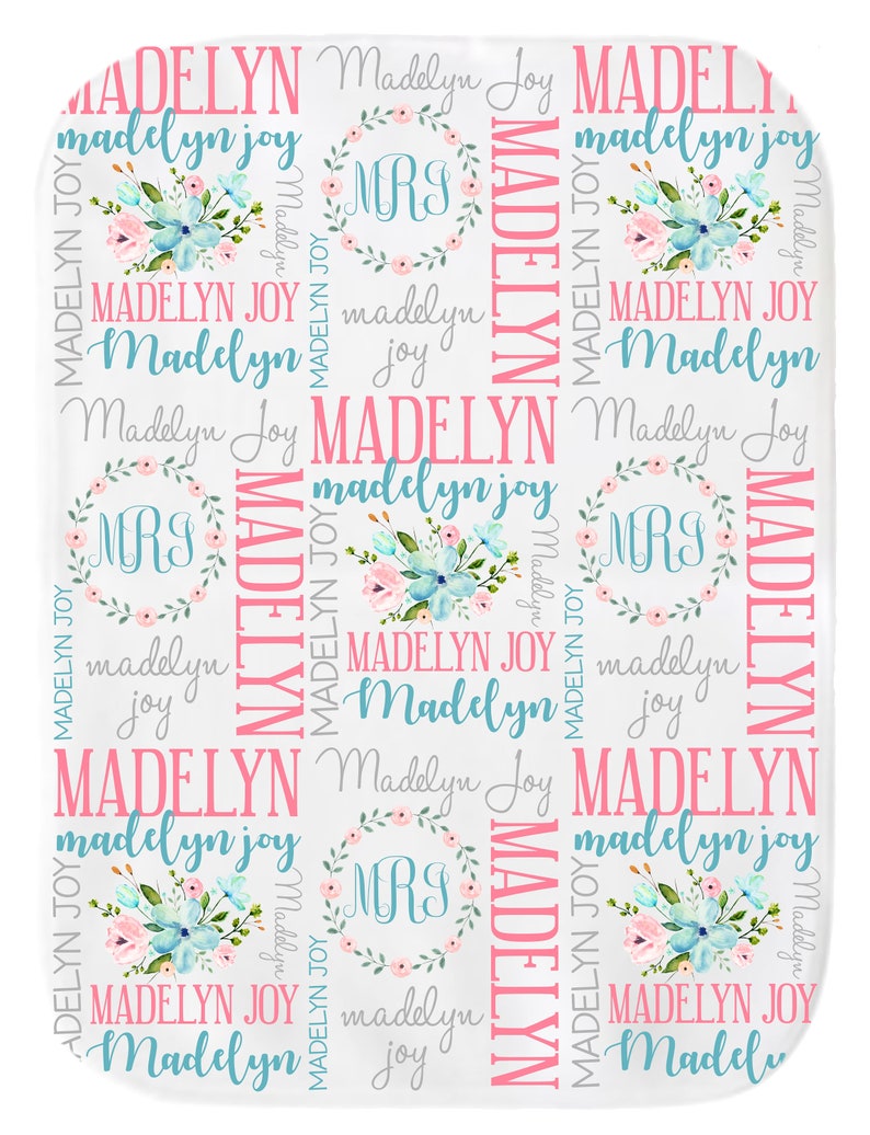 Personalized Baby Blanket Baby Girl Baby Name Blanket Etsy