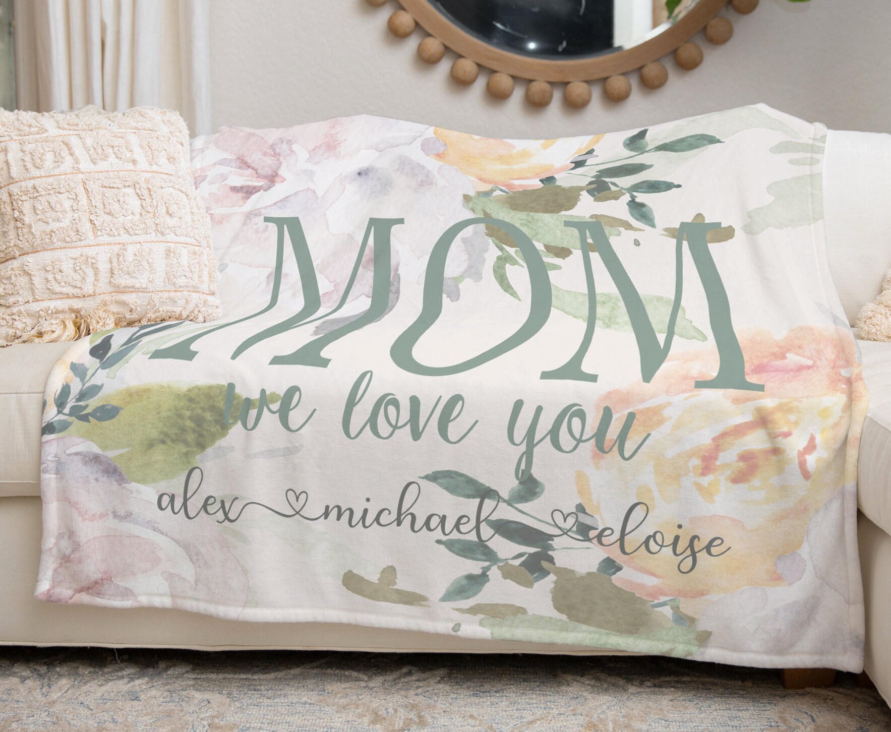 Personalized Mothers Day Blanket Mom Blanket Kids Gift to Etsy